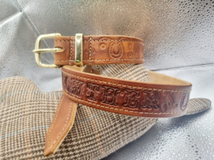 Country & western genuine leather hand crafted stamped belt - Image 5