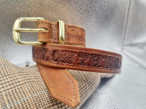 Country & western genuine leather hand crafted stamped belt - Image 4