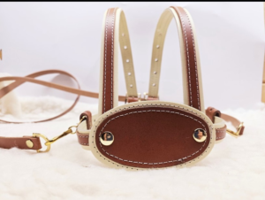 Luxury Cream & Brown Leather toddler reins with gold fixings