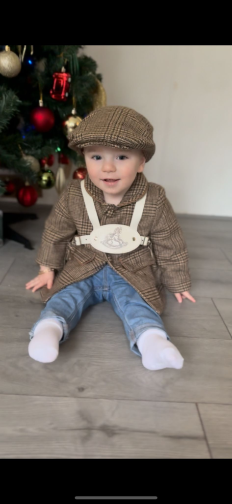 Leather toddler reins with embroidered rocking horse (colour options available) - Image 2