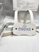 Supreme white sculpt toddler safety reins with embroidery crown & personalisation - Image 3