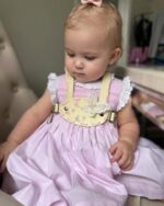 Supreme Cream Toddler leather handcrafted bespoke embroidered walking harness reins butterfly & heart detail