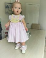 Supreme Cream Toddler leather handcrafted bespoke embroidered walking harness reins butterfly & heart detail - Image 4