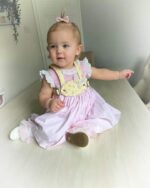 Supreme Cream Toddler leather handcrafted bespoke embroidered walking harness reins butterfly & heart detail - Image 2